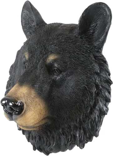 Vista 2 de Ebros Gift The Brave - Placa decorativa de pared con cabeza de oso negro de 8 pulgadas de alto, taxidermia, escultura artística con diseño de oso
