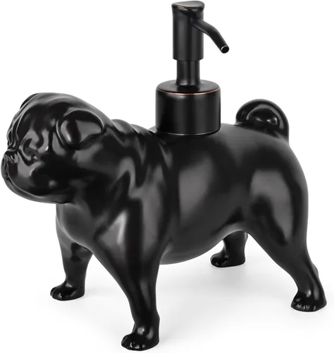 Vista 18 de Dispensador con Forma de Bulldog Francés de Jabón/Loción/Desinfectante de Manos Dispensador con Bomba de Cerámica de Acero Inoxidable Bulldog