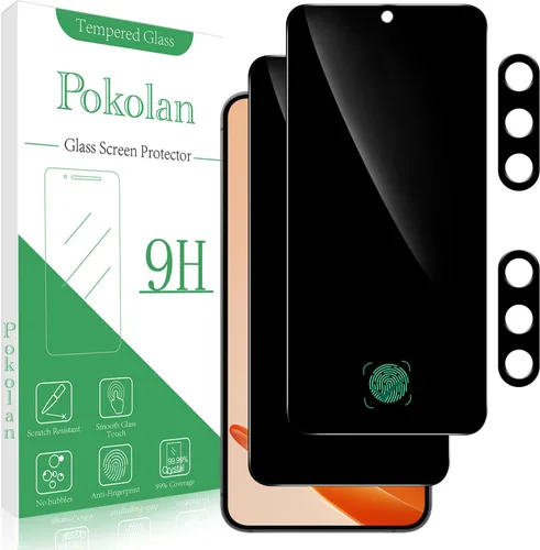 Vista 19 de Pokolan Paquete de 3+3 protectores de pantalla de vidrio templado para Samsung Galaxy S22 Claro