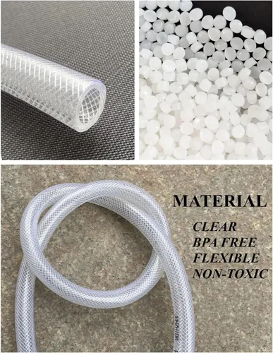 Vista 3 de Tubo de PVC transparente trenzado de alta presión de 1 1/4 pulgadas de diámetro interior x 1 5/8 pulgadas de diámetro exterior de 10 pies, tubo