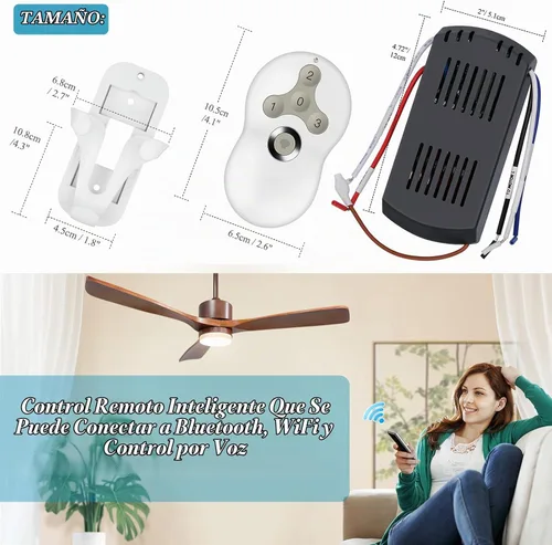 Vista 7 de Universal Hunter - Kit de control remoto para ventilador de techo, kit de control Wi-Fi inteligente