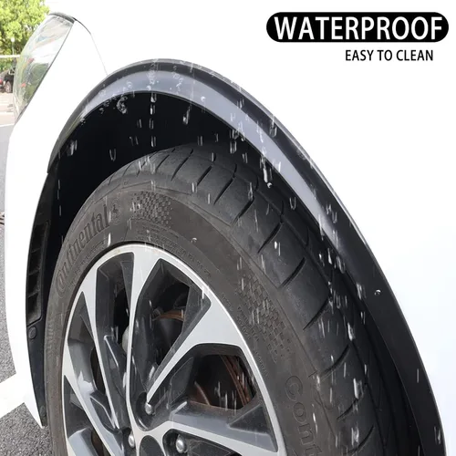 Vista 5 de AUTOXBERT 2 piezas universales negras para guardabarros de rueda de automóvil, camión, cejas, arcos de cejas, protector de arcos de rueda extra