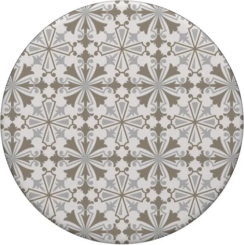 Vista 3 de PopSockets Estándar PopGrip con patrón de azulejos marroquíes mediterráneos y gris arena neutra, beige y gris