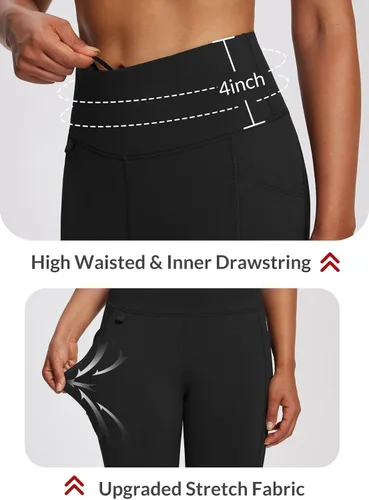 Vista 38 de baleaf Leggings con forro polar para mujer, impermeables, pantalones de senderismo de invierno, mallas térmicas para correr, bolsillos