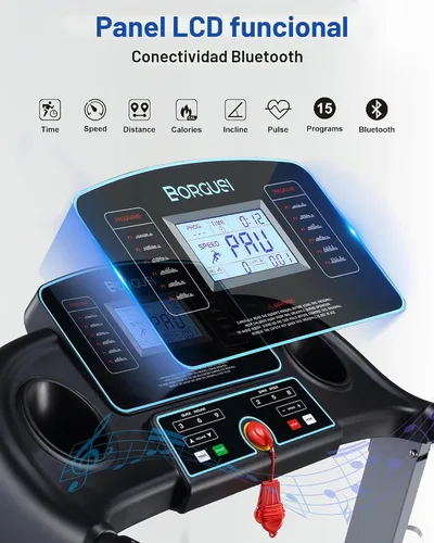 Vista 6 de BORGUSI Cinta de correr con inclinación automática, capacidad de 300 libras, cinta de correr eléctrica plegable de 3.0 HP de hasta 8.5 MPH