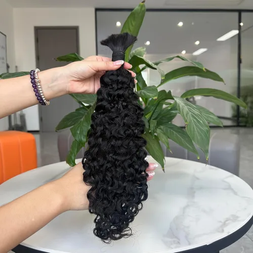 Vista 11 de Paquetes de cabello humano rizado birmano, paquetes de cabello virgen sin procesar, extensiones de cabello humano 16A, cabello humano rizado negro