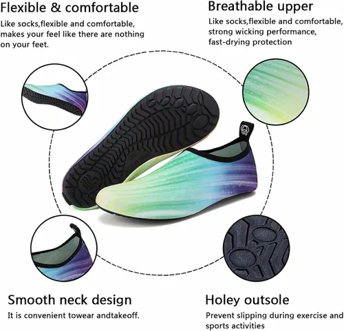 Vista 5 de Zapatos de natación de secado rápido, estilo de pies descalzos, calcetines de playa para piscina, yoga y surf, para hombre y mujer