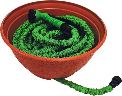 Vista 5 de EMSCO Ocultador de Manguera Extensible – Maceta de Almacenamiento para Manguera Extensible – Terracota Rústica