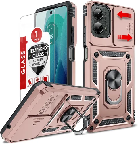 Vista 77 de LeYi Funda para Moto G Stylus 2022 4G (no compatible con 5G), funda para Moto G Stylus con 2 protectores de pantalla, funda protectora de grado Oro