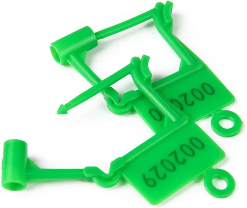 Vista 4 de 100 sellos de seguridad de plástico desechables para candado, sellos de control de seguridad con bloqueo automático numerado a prueba