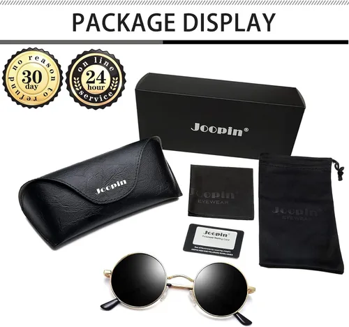 Vista 5 de Gafas de sol Joopin polarizadas, estilo Lennon, redondas, gafas de sol estilo hippy redondas para mujer y hombre
