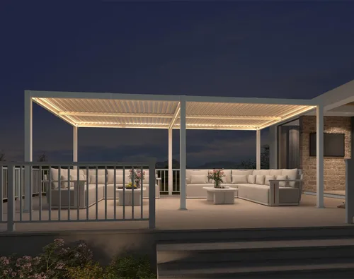 Vista 19 de PURPLE LEAF - Pergola con listones de 11 x 18 pies, marco de aluminio blanco para patios