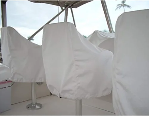 Vista 2 de WOMACO Paquete de 2 fundas para asiento de barco, impermeables, para exteriores, pedestal, pontón, capitán, barco, banco, silla, fundas protectoras