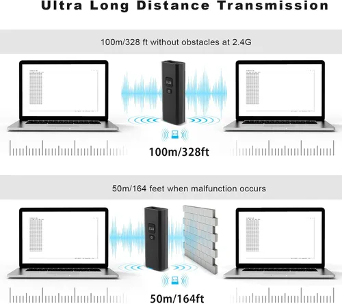 Vista 5 de Escáner de código de barras inalámbrico, mini router automático de código de barras CCD 1D, escáner de código de barras recargable con receptor 2.4G