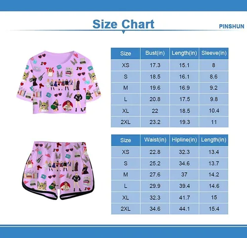 Vista 2 de Conjunto musical de 2 piezas de camisa y pantalones cortos, conjunto de camiseta de traje de mercancía para mujeres y niñas, regalos para adultos