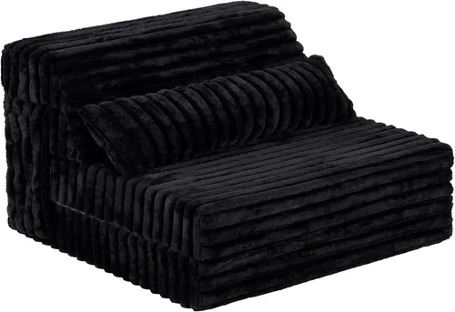 Vista 8 de Sofá cama plegable tamaño individual, colchón convertible con almohada, colchón de pana gruesa para el suelo, sofá cama con bolsillo lateral