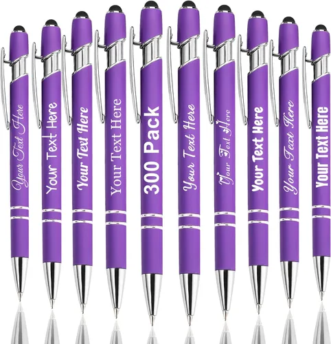 Vista 35 de Hasta 300 bolígrafos personalizados a granel con nombre personalizado con grabado gratis, puntas de lápiz capacitivo grabado, bolígrafo
