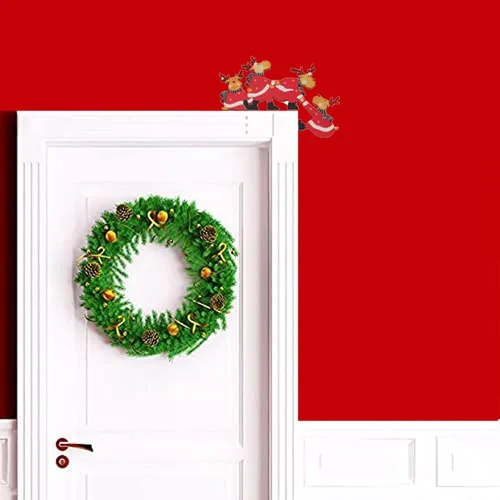 Vista 2 de Decoración de marco de puerta de Navidad, divertido marco de puerta de Papá Noel, decoración de mesa de fiesta en casa, accesorios de decoración