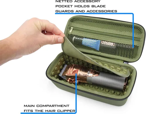 Vista 3 de CASEMATIX Estuche inalámbrico compatible con cortapelos Babyliss, zumbadores, recortadoras, revestimiento de acabado en T, estuche de viaje