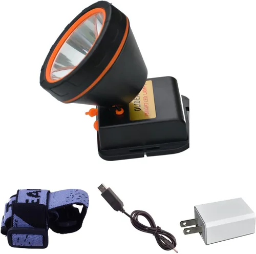 Vista 7 de linterna delantera LED recargable para exteriores, linterna brillante para acampar, cazar y pesca