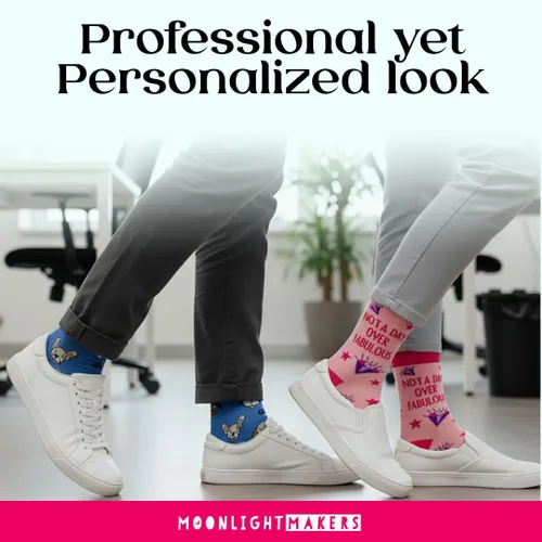 Vista 67 de Moonlight Makers Funny Colored Socks, Novelty Socks, Stocking Stuffer, Unisex Socks