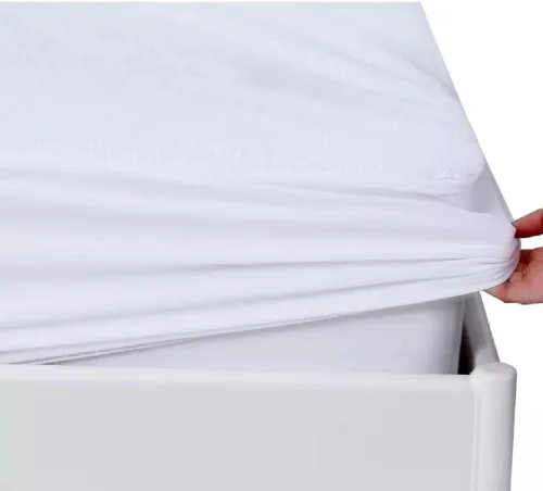 Vista 5 de Protector de colchón de plástico de vinilo estilo sábana ajustable cubierta de colchón impermeable transpirable - Protección contra mojar la cama
