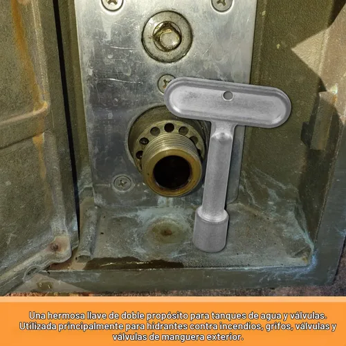 Vista 6 de P1300-PART-13-KEY Llave de boca de actualización para llave de grifo de agua ZURN para válvulas de hidrante y grifos de pared (plata)