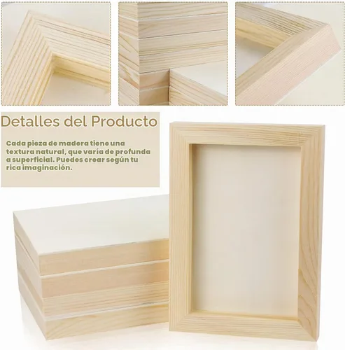 Vista 3 de Bercoor 10 tableros de madera de 5 x 7 pulgadas, lienzo de madera sin terminar para pintar, artes, uso de vertido con óleos, acrílicos