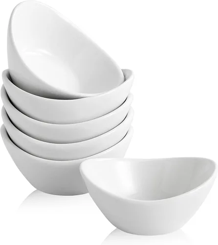 Vista 11 de Juego de accesorios de cerámica para embutidos de 6 tazas individuales de salsa de 1.5 onzas, platos de salsa de soja, platos de postre pequeños