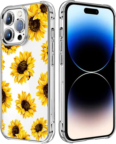 Vista 90 de Funda transparente de girasol compatible con iPhone SE 2022 SE 2020 7 8, funda trasera floral para niñas y mujeres, funda protectora transparente
