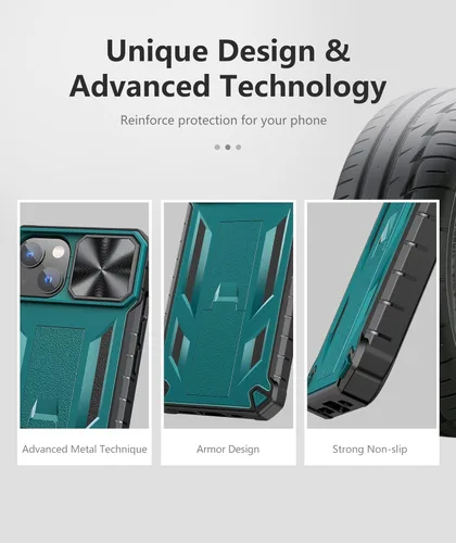 Vista 6 de SOiOS Funda para iPhone 16e 2025: Funda para iPhone 13 iPhone14 con soporte Funda protectora de grado militar a prueba de golpes TPU duradero
