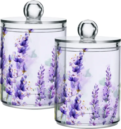 Vista 24 de Paquete de 2 dispensadores porta-hisopos Qtip para bolas de algodón, girasol amarillo, hisopos de algodón, almohadillas redondas de algodón, juego