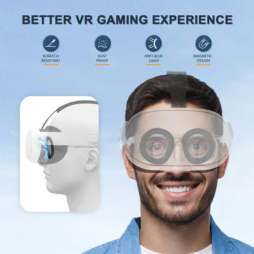 Vista 2 de Lens Protector Cover Kit for Meta Quest 3, Protector Accessories Compatible with Oculus Quest 3, Glasses Spacer Anti-Scratch Ring with Blue Light