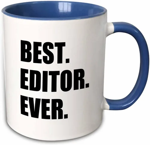 Vista 12 de 3dRose mug_179777_4 Best Editor Ever - divertido regalo de orgullo de trabajo para el mejor trabajo de edición del mundo, taza negra de dos tonos
