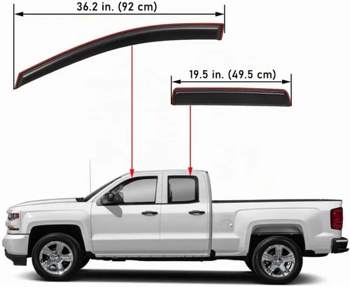 Vista 3 de Lightronic Visera de ventana de ventilación automática con clip extra duradera, compatible con Chevrolet Silverado 2019-2026 y GMC Sierra 1500