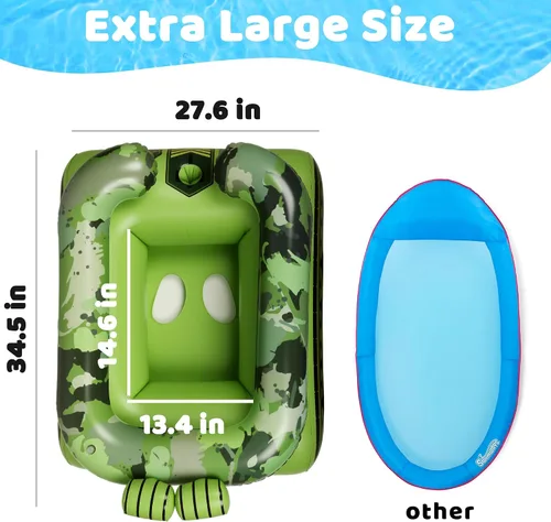 Vista 4 de Flotadores inflables de piscina para niños, juguetes de piscina con cañón de agua, balsas flotantes, lago, playa, fiesta, piscina, juguetes