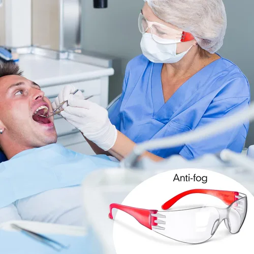 Vista 6 de Yunsailing 64 pares de anteojos de seguridad transparentes para hombre y mujer, lentes protectores con lente antiniebla, resistentes a los arañazos