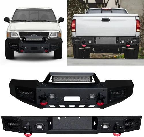 Vista 11 de Textura de parachoques delantero y trasero negro compatible con F150 2009 2010 2011 2012 2013 2014 (excluyendo Raptor y Ecoboost) con placa