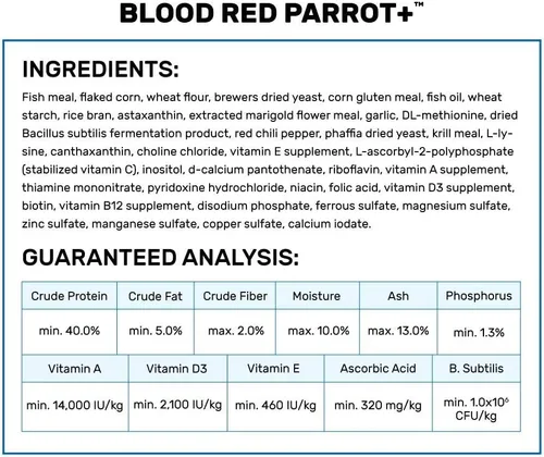 Vista 3 de Hikari Alimento de pescado de loro rojo sangre, mini pellets, 11.7 oz. (11.75 oz)