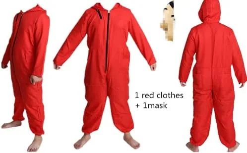 Vista 3 de Disfraz unisex de cosplay de Halloween rojo
