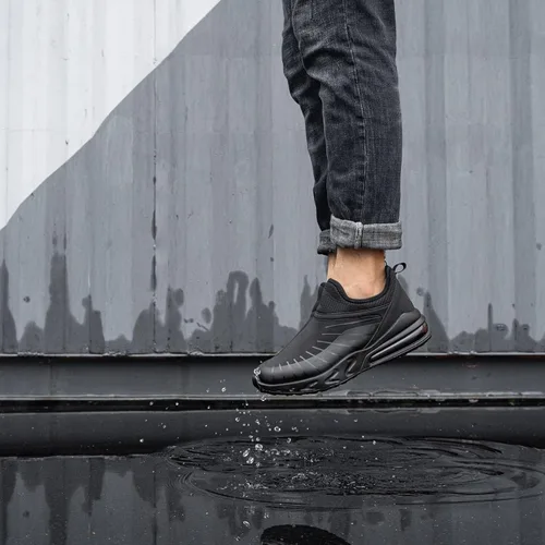 Vista 6 de LARNMERN Zapatos sin cordones antideslizantes impermeables para caminar, zapotos trabajo, antideslizantes, zapatos de trabajo, amortiguación