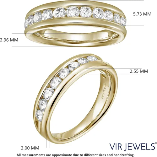 Vista 4 de Vir Jewels Anillo de compromiso con diamantes de 12 quilates (ctw) para mujer, anillo de compromiso de ajuste cómodo con diamantes redondos de media