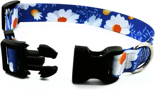 Vista 5 de Love Dream Collar de perro resistente con hebilla de liberación rápida ajustable con patrones geométricos florales para perros pequeños, medianos