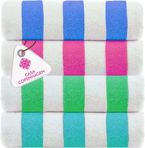 Vista 21 de CASA COPENHAGEN Bella - Juego de toallas de 6 piezas, color gris a rayas, 21.16 oz/m², 2 toallas de baño, 2 toallas de mano y 2 toallas pequeñas