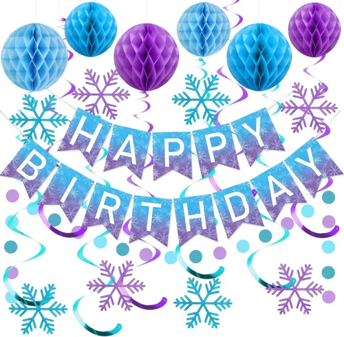 Vista 8 de meowtastic Birthday Decorations Happy Birthday Banner with Honeycomb Balls Negro y azul