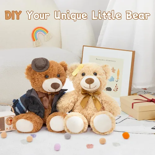Vista 3 de MorisMos 10 Osos de Peluche a Granel para Baby Shower, Osos de Peluche Lindos de 14 Pulgadas Animales de Peluche de Felpa, Pequeños Osos de Peluche