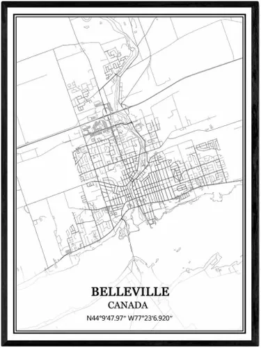 Vista 9 de TANOKCRS Barrie - Lienzo decorativo para pared, diseño de mapa de Canadá, sin marco, moderno, en blanco y negro, recuerdo, decoración del hogar, 12