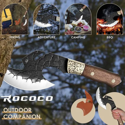 Vista 6 de ROCOCO Cuchillo de cuchillo vikingo para cumpleaños, diseño de hacha