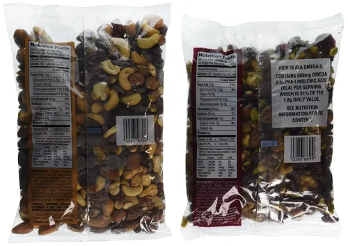 Vista 2 de Trader Joe's Trail Mix Bundle: Happy Trekking y Omega Trek Mix con arándanos fortificados