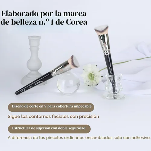 Vista 2 de Piccasso FB21 V-Cut Foundation Brush for Liquid Makeup, Cream Foundation Corte en V
